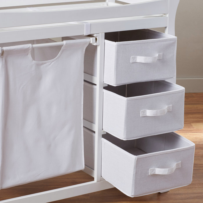 Harriet Bee Changing Table with Pad and with Baskets & Reviews Wayfair